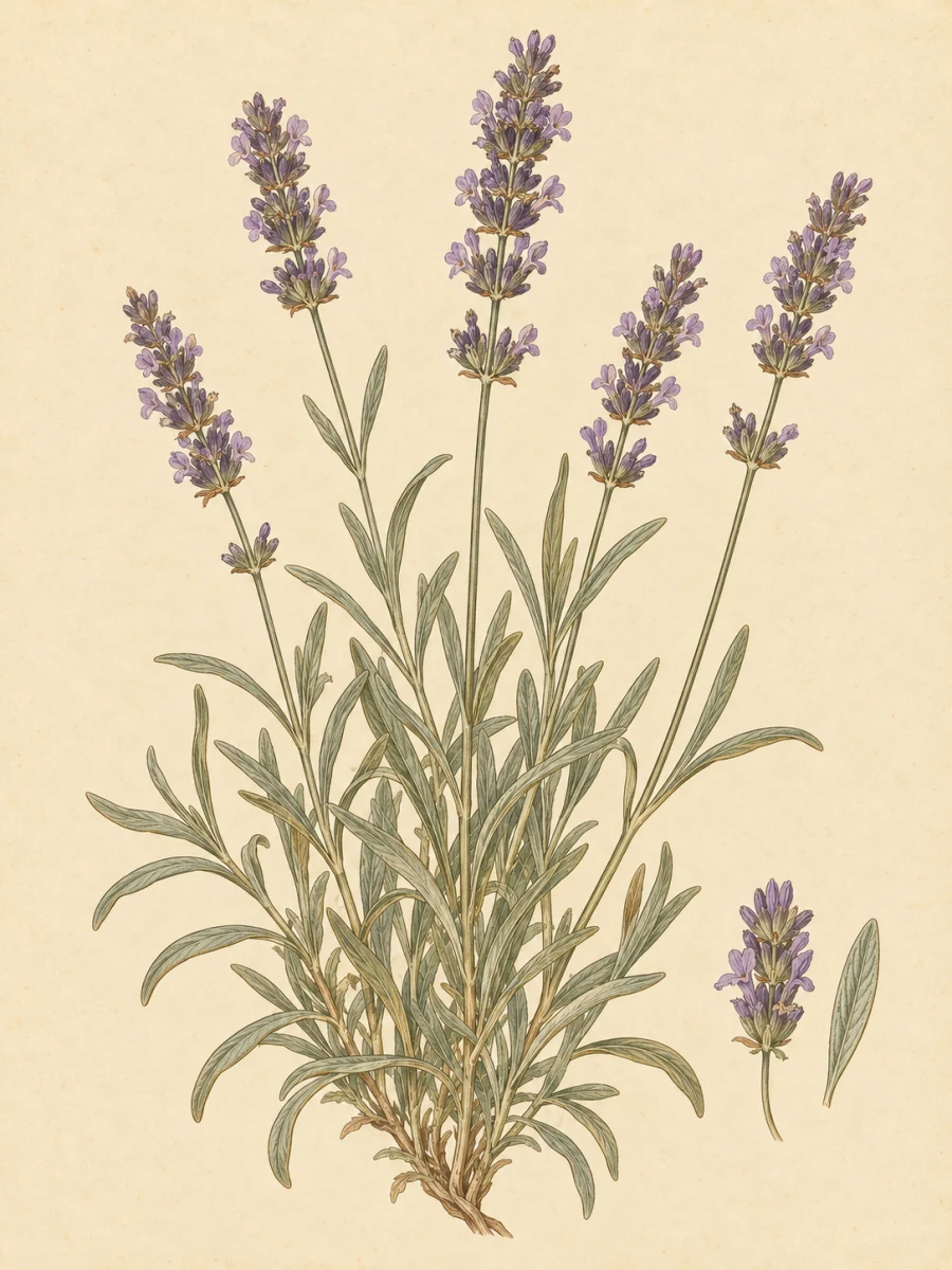 Lavender botanical illustration